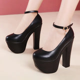 Hate Tiangao Waterproof Platform, High Heels, Female Models, Cheongsam Shoes, Catwalk Shoes, 15CM Thick Heels, Round Head