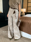 Xixi 13 Line 2025 Autumn White Standard Denim Denim High-Waisted Straight-Legged Trousers Women