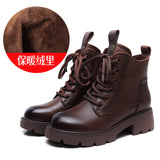 Layer Of Kraft Rubber Foam Bottom Single And Velvet Inner Leather Martin Boots Girl With A