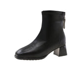 Boots Women's New 2025 Autumn And Winter Naked Boots Femininity Retro Short Boots Women's Heads Thick And Single Boots