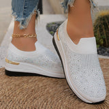 Women's Shoes 2025 New Round Head Slope And Fashion Hot Diamond Sports Leisure Pedal Women's