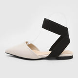female flat bottom 2019 new toe cross strap Elastic band fairy wind wild point Summer women's