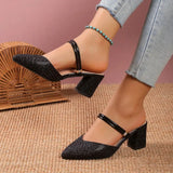 Sandals 2025 Summer New Temperament Niche Tip Mid-Bag Small High Heel One-Shoe Two Women's