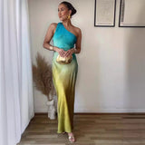 Women's Explosive Gradient Color Oblique Shoulder