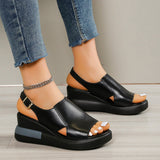 Cake Thick Bottom Heel Sandals Women Wear 2025 After The Empty Word Buckle Cool Slippers Large-Size High-Heeled Sandals