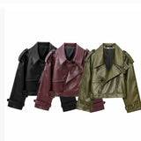 Women's Clothing Explosion Retro Collar Leather Jacket Jacket - High-Quality Craftsmanship To Rest Assured