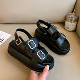 Spring And Summer New Metal Buckle Ins Pine Cake Thick Soles Casual Retro Fashion Sandals Female Students Hit The