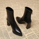 Maillard Small Lady Increases Thick Bottom Waterproof Desk Small Short Boots Skinny Boots