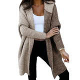 Hooded Knitted Cardigan Women's Long Sweater Women's Coat In The Autumn And Winter Of