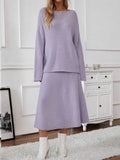 Elegant Knitted Suit Women's Shoulder Sweater Tops In Autumn And Winter