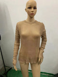 Zingj / Summer 2023 New Hot Selling Long-Sleeved Round Collar Thin Breathable Knit-Outfit