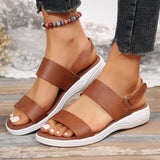 New Spring And Summer Ladies Large-Size Solid Round Head Cake Thick-Soled Women's Sandals Buckle Fish Mouth Women's