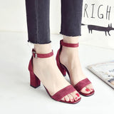 Women 2025 Summer New Square Head Thick Heel High-Heeled Sandals Women's Korean Version Of The Word Fashion