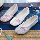 Zingj Shoes, Beef Tendon Sole Soft Sole Spring And Summer Cloth Shoes Embroidered Women's Singles Shoes Casual Mother Shoes Bean