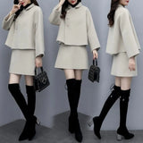 Autumn And Winter New Wool Coat Women's Temperament Small Fragrant Dress Short Dress Thin Casual Two