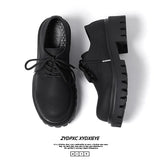 Zingj Shoes Men Summer Big Head Business Dress Groom Wedding Shoes Hong Kong Wind Students Low Help Martin Boots