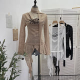 Shooting Retro Irregularly Hollow Knitted Jersey Dress Girl With Hottie Word Shoulder Collar Blouse