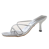 Wind High Heels With Sandals Women's Shoes 2025 New Two Slippers Women's Summer Wear Roman