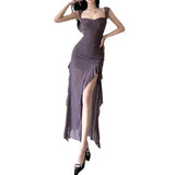 Spring 2024 New Women's Sexy Babes Sling With Chest Open Fork And Hips Long