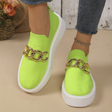 Bottom Flying Weaving Breathable Low-Top Single-Shoe Women's Chain Decoration Sleeve Lazy Happy Shoes