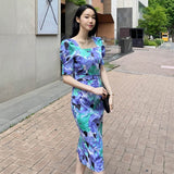 Women Elegent Party White Midi Dress Female Office Lady Fashion Slim Clothes