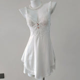 Lace Hollow With Chest Pad Sling Ice Spring And Autumn Cool Night Dress Beautiful High Sense Of Pajamas Female Pure