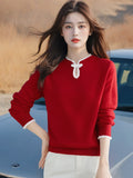 Women's Clothing Chinese Style Bottom Shirt Women 2025 New Autumn And Winter Dragon Year Life Year Clothes Large Red