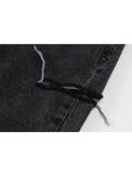 Waist Denim Shorts Women Fashion 2023 New Casual Harajuku Wide Legs Ripped Jeans Short Washed Female Summer Cotton