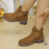 Short Boots In The Autumn And Winter Of 2025, Women With Thick And Velvet Noodles With One-Sightening Black Martin