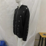 Iron Ring Hollow Loose Open Shirt Zipper Hoodie Chicken Eye Design Jacket