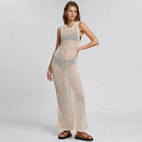 New Beach Skirt Sexy Knitted Hollow Holiday Long Bikini Swimsuit