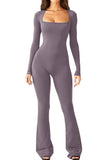 Women's Long-Sleeved Giose Waist-High-Legged Jump-Suited Jump-Suited Jump-Suited