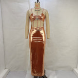 Zingj Women's Fall 2024 New Fashion Sexy Hollow Out Slim Slip Dress Women's