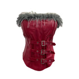 Shooting Retro Pu Skin Spliced Hair Bra Bra Strap Chest Punk Hottie Skin Buckle Waist Short Top
