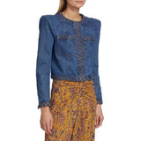 New Personality Knitted Delicate Personality Cushioned Shoulder Suit Denim Jacket Short Coat Female