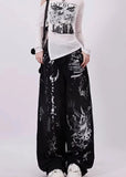 grunge graffiti print baggy