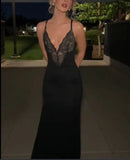 Sling Lace Dress Black Dress With Built-In Body