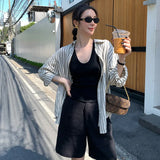 Xixi 2025 Spring And Summer New Simple Temperament Pure Knitted Bottom Sling Vest Women