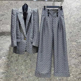 New Star Personality Tucked Geometric Pattern Of A Buckle Suit