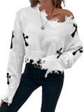 Tweated Sweater Women's Long-Sleeved Loose-Fitting Knitted