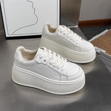 Bottom Small White Shoes Women In The Autumn Of 2025 Small High Casual Shoes Korean Trend Simple Pure Color
