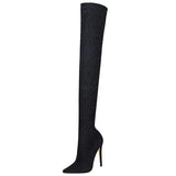 Shoes Women Boots Elastic Sexy Over-the-Knee Boots Women High Heel Boots Winter Female Long Boots Stiletto Heels 11.5