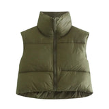 Color Double Pocket Collar Cotton Vest 2025 Autumn And Winter New Color Repair Cotton Vest