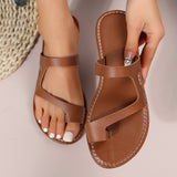 Round Head Shame Flat Beach Shoes Women Wear Retro Cool Slippers Womenshoes