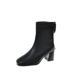 2025 New Thick And High-Heeling Single-Sley Female British Wind Side Behind The Zipper Black Simple 44 Size Short