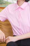 Woman Blouses 2023 V-neck Short Sleeve Solid Work Shirts Tops Pretty and Cheap Women's Blouse OL White Female