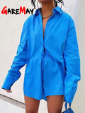 with Shirt Set Casual Green Long Sleeve Top Two-piece Suit Female Oversize Loose Summer Two Piece Set Women