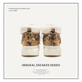 Shoes Classic Yellow Boots Winter Thick Warm Cotton Shoes Short Barrel Snow Boots Men And Women The Same Leopard-Print Martin