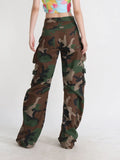 Zingj High Street Yabi Camouflage Cargo Pants Spring 2024 New Retro Large Pocket Loose Fashion Cargo