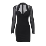 Zingj Winter Women's Fashion Sexy Light Mature Wind Senior Temperament Mesh Long Sleeve Wrapped Chest Wrapped Hip